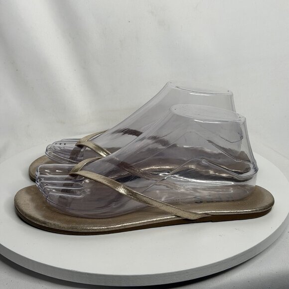 TKEES Highlighters Minimalistic Glitters Gold Flip Flops Women’s Size 8 - Picture 1 of 8